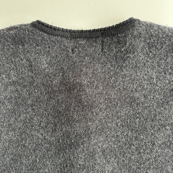 Tally Ho VTG 100% Boiled Wool Geometric Metal Button Gray Red Jacket Sweater XL - Picture 5 of 10